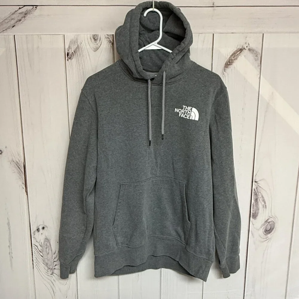 The North Face Box‎ Logo Hoodie Men’s M Heather Gray EUC